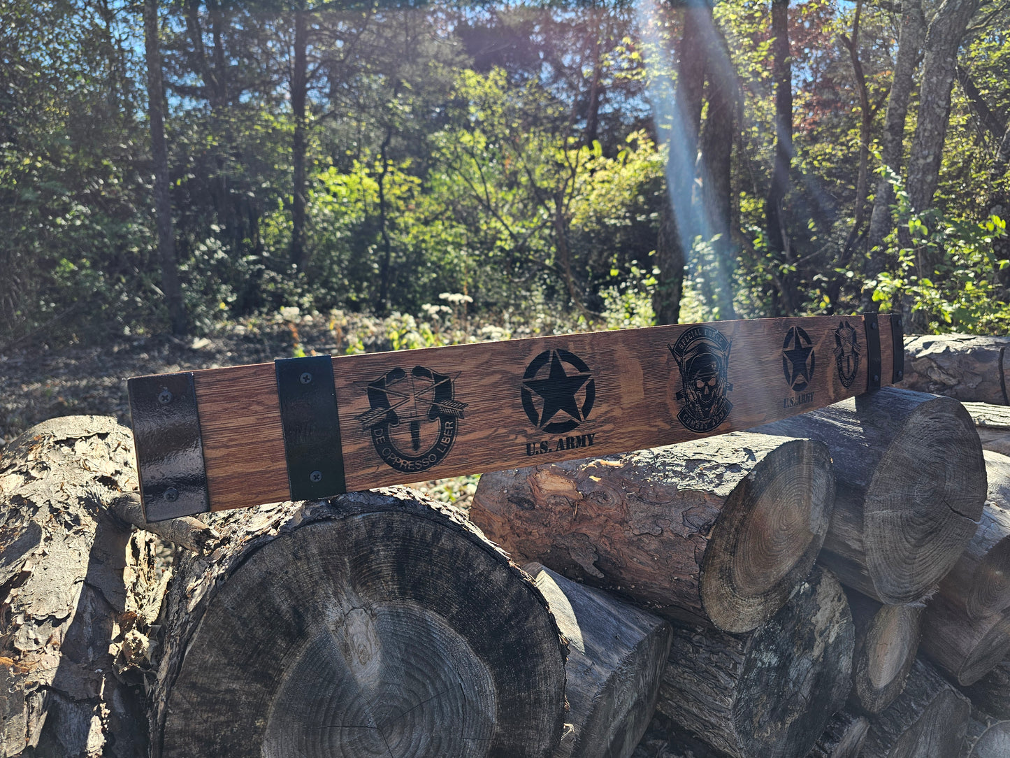 Custom U.S. Army Bourbon Barrel Stave