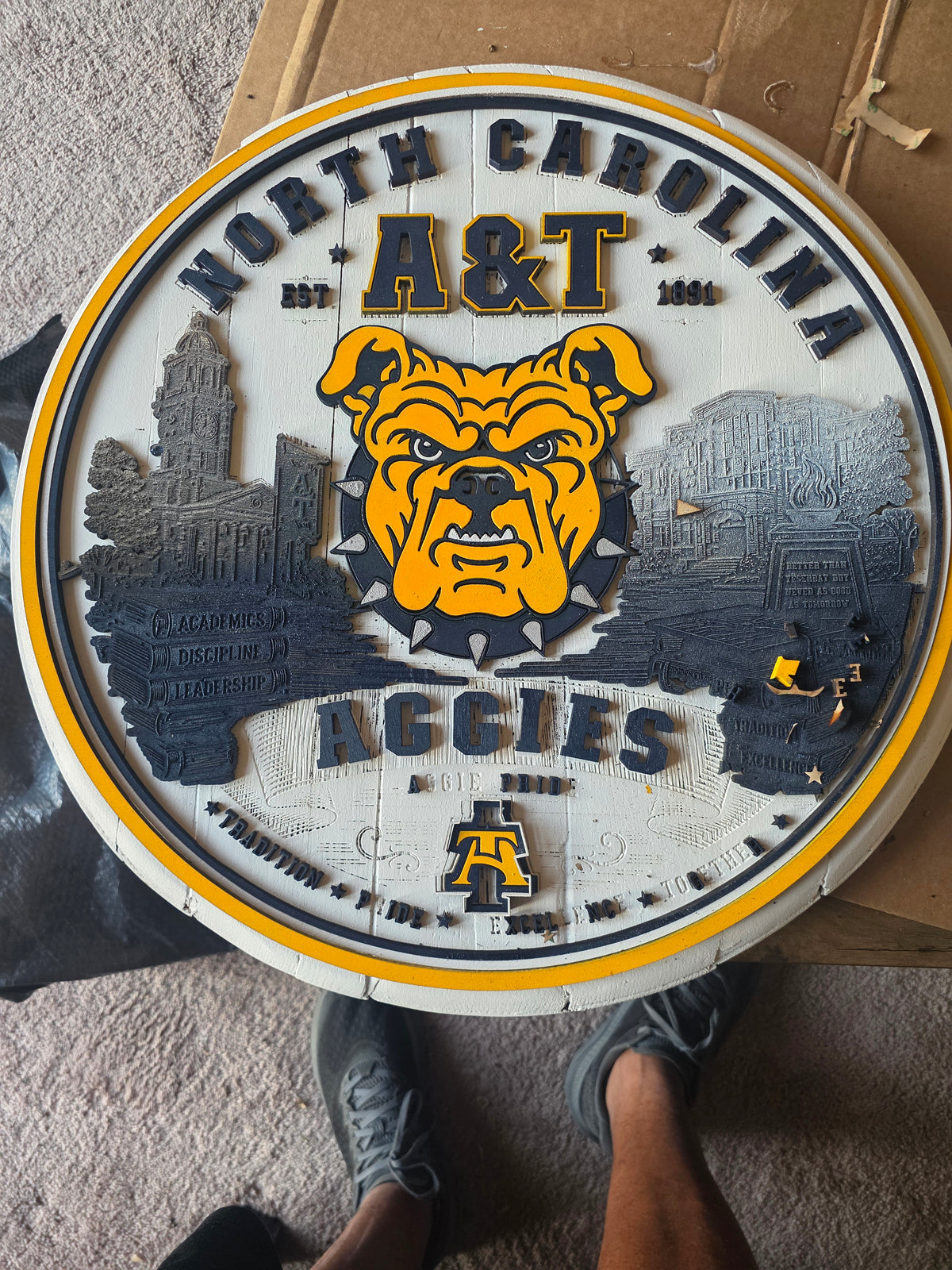 North Carolina A&T Bourbon Barrel Lid