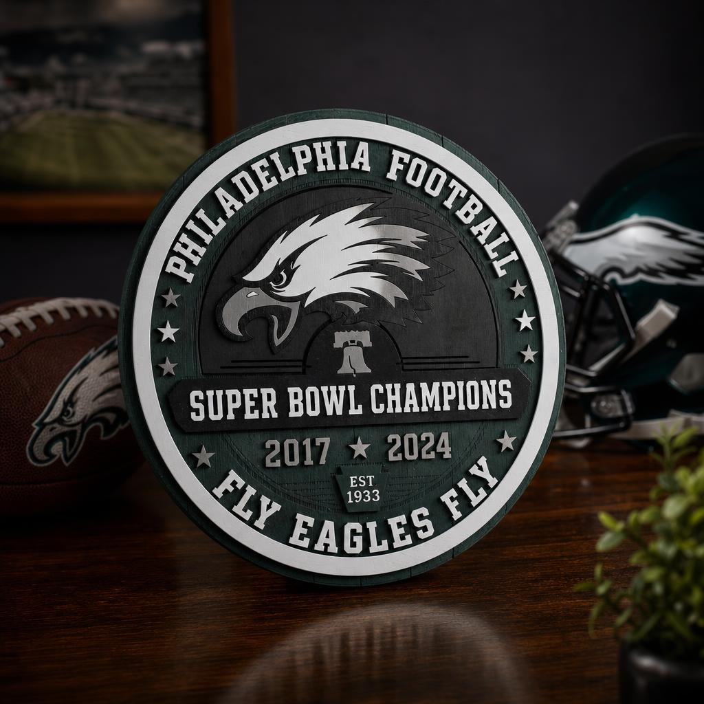 Custom Philadelphia Football-Themed Barrel Lid