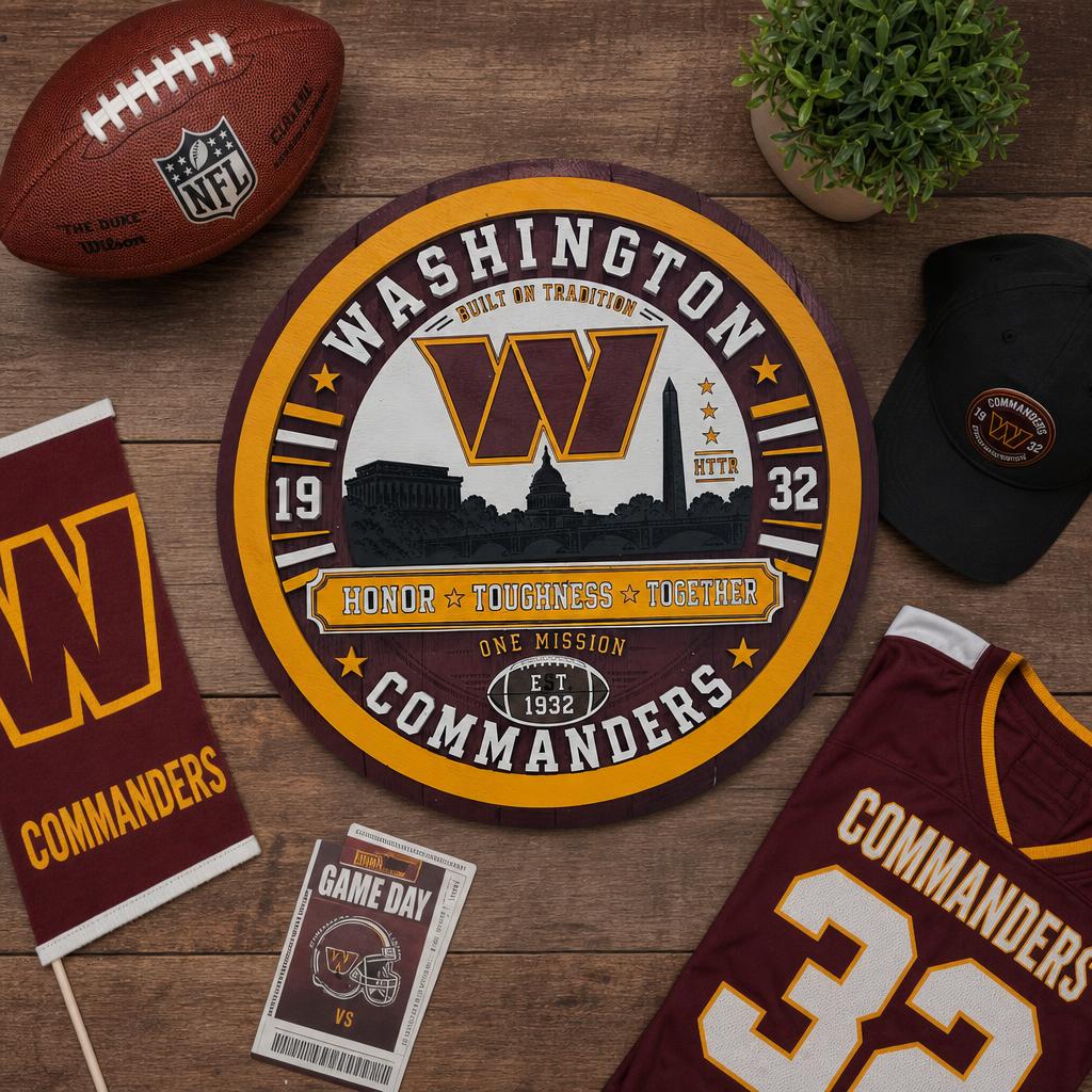 Washington Commanders Bourbon Barrel Lid โ 3D Raised Letters