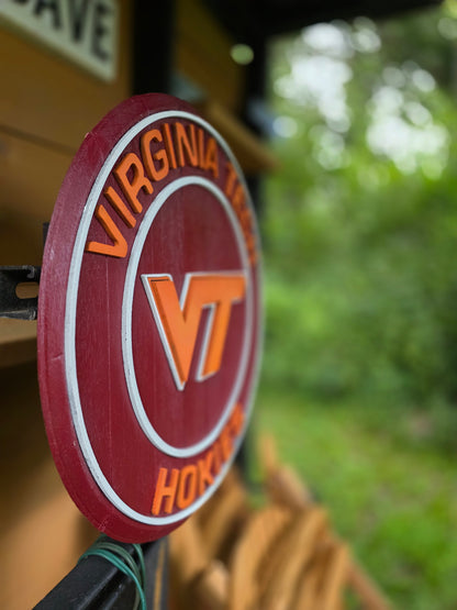 Custom Virginia Tech Bourbon Barrel Lid