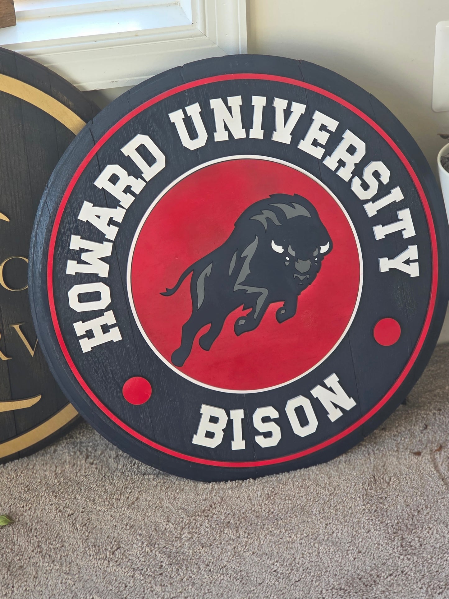 Howard University Bourbon Barrel Lid – 3D Raised Logo