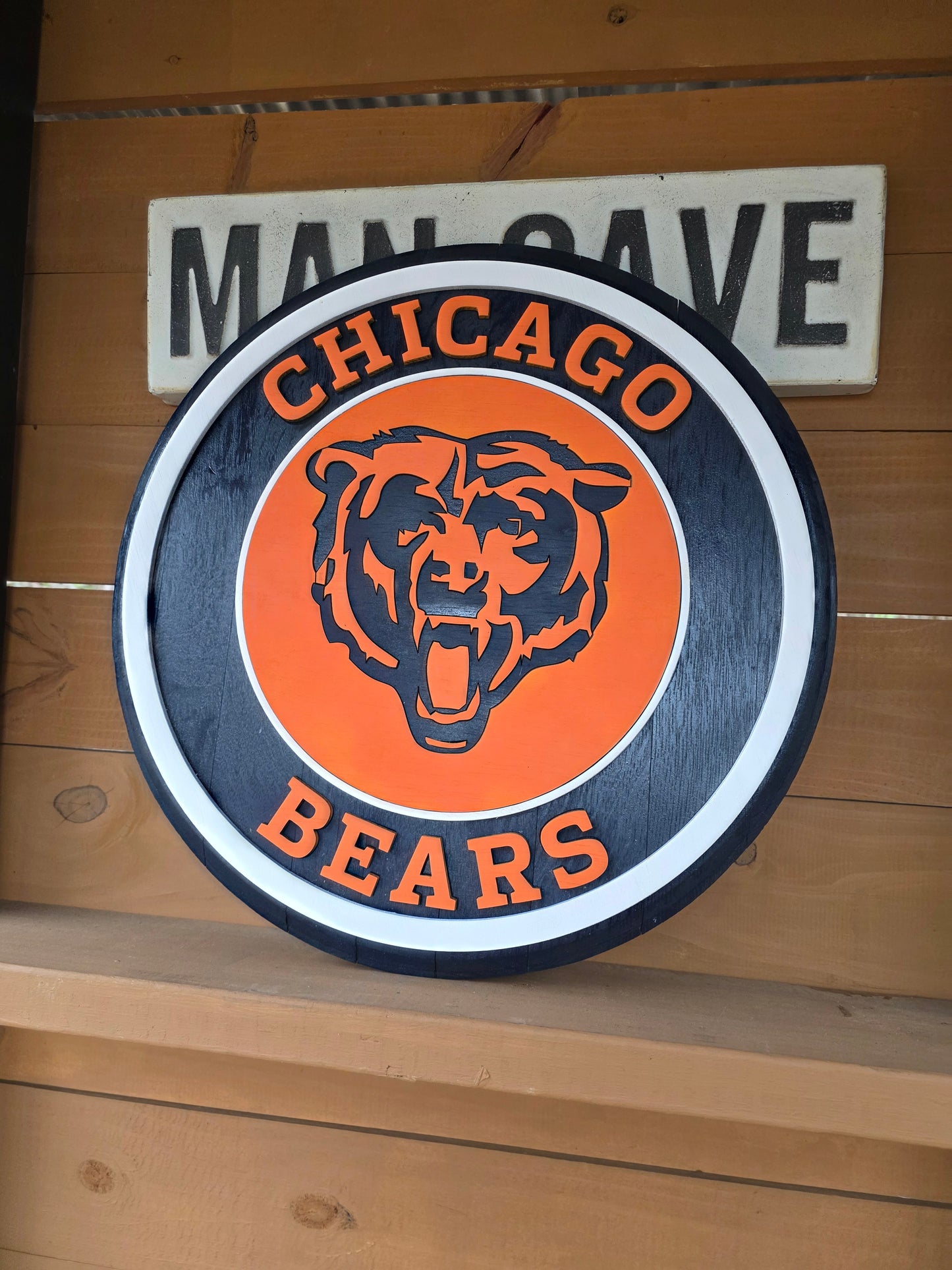 Custom Chicago Bears Bourbon Barrel Lid