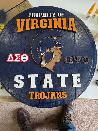 Virginia State University Bourbon Barrel Lid