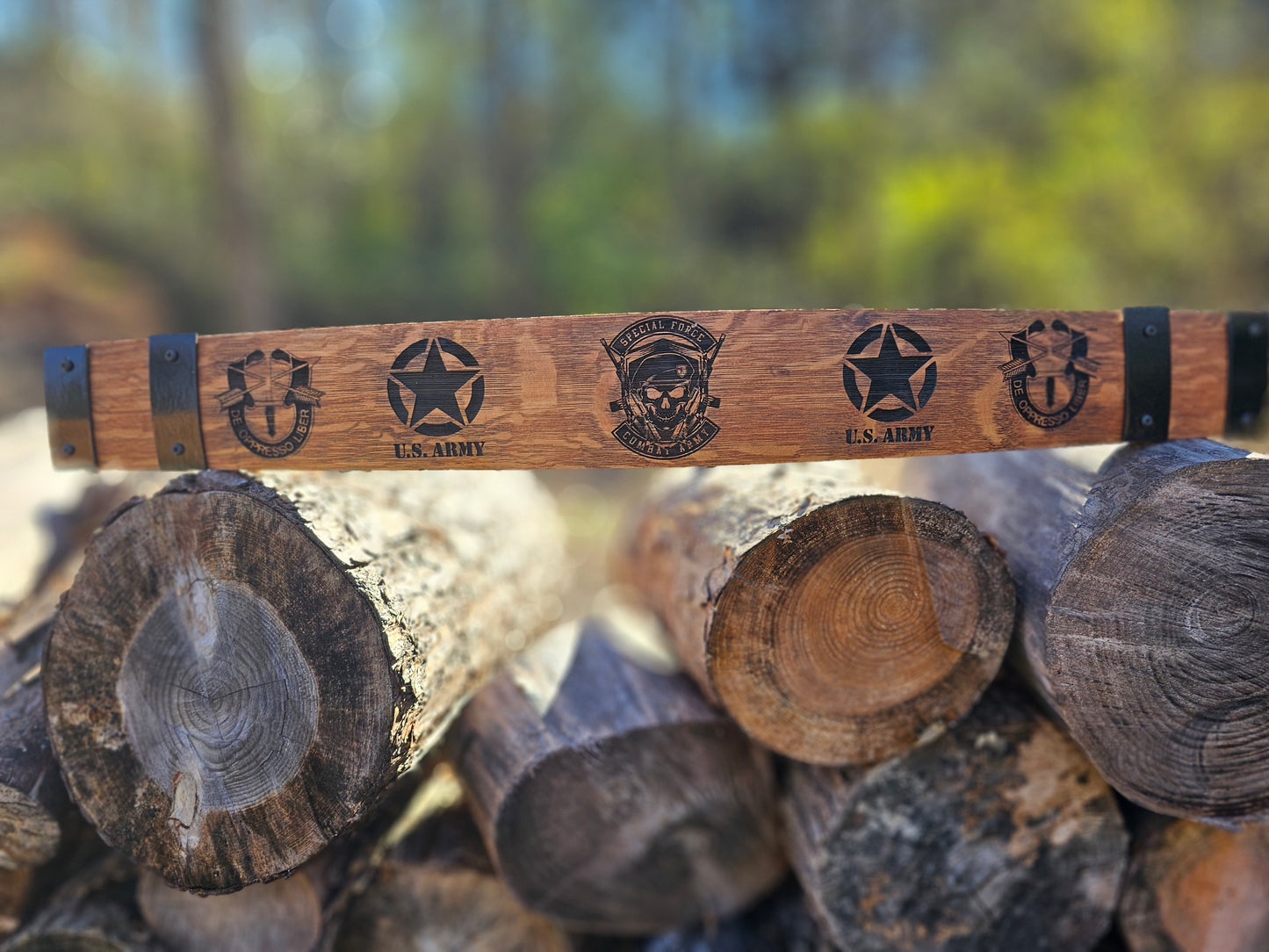 Custom U.S. Army Bourbon Barrel Stave