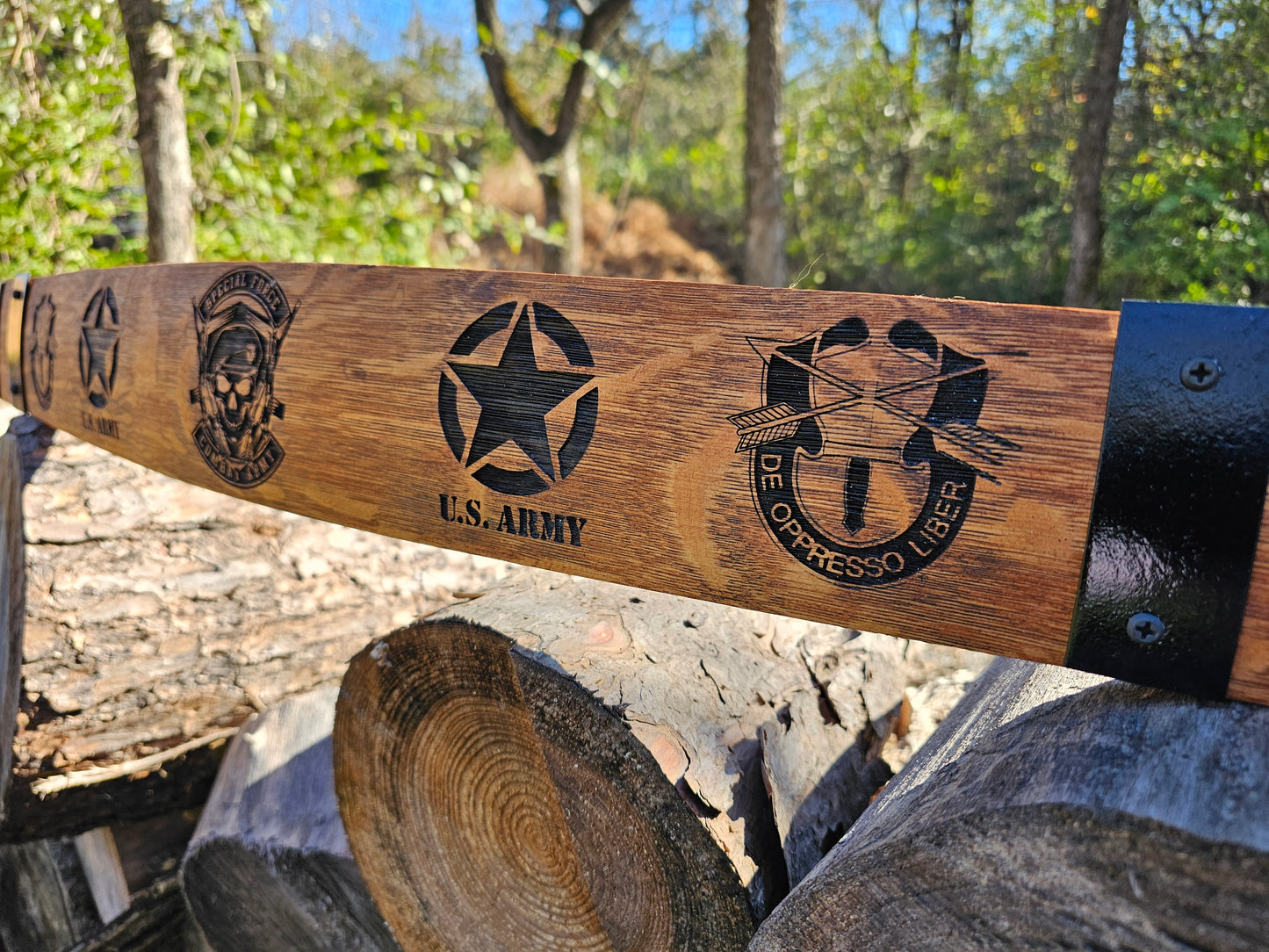 Custom U.S. Army Bourbon Barrel Stave