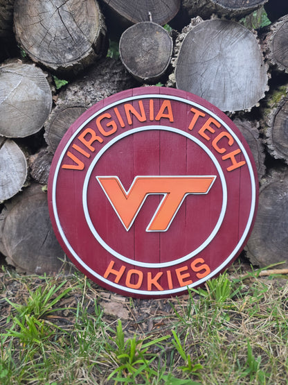 Custom Virginia Tech Bourbon Barrel Lid