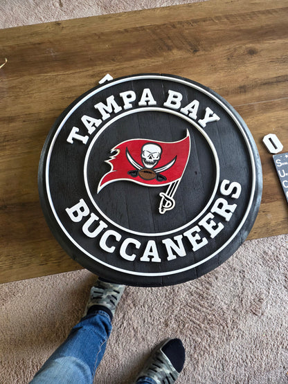 Tampa Football-Inspired Custom Engraved Barrel Lid