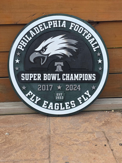 Custom Philadelphia Football-Themed Barrel Lid