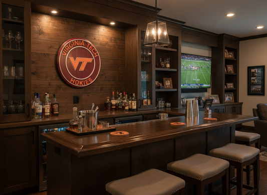 Custom Virginia Tech Bourbon Barrel Lid