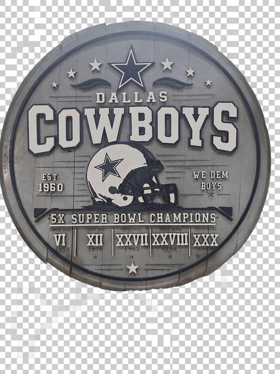 Dallas Cowboys Inspired Custom Bourbon Barrel Lid
