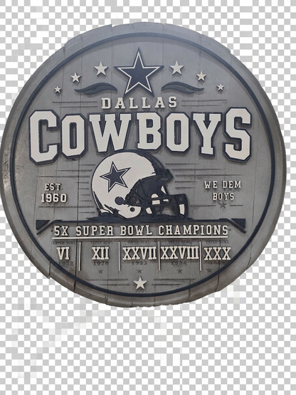 Dallas Cowboys Inspired Custom Bourbon Barrel Lid
