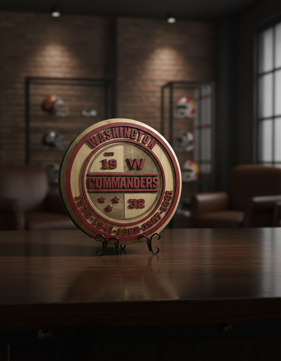 Washington Commanders Bourbon Barrel Lid – 3D Raised Letters
