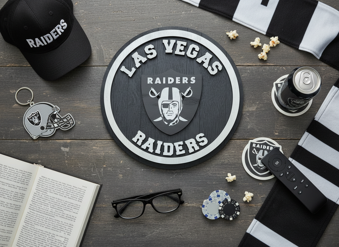 Custom Bourbon Barrel Lid – Las Vegas Raiders Inspired