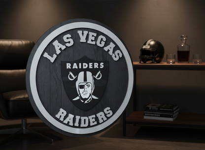 Custom Bourbon Barrel Lid – Las Vegas Raiders Inspired