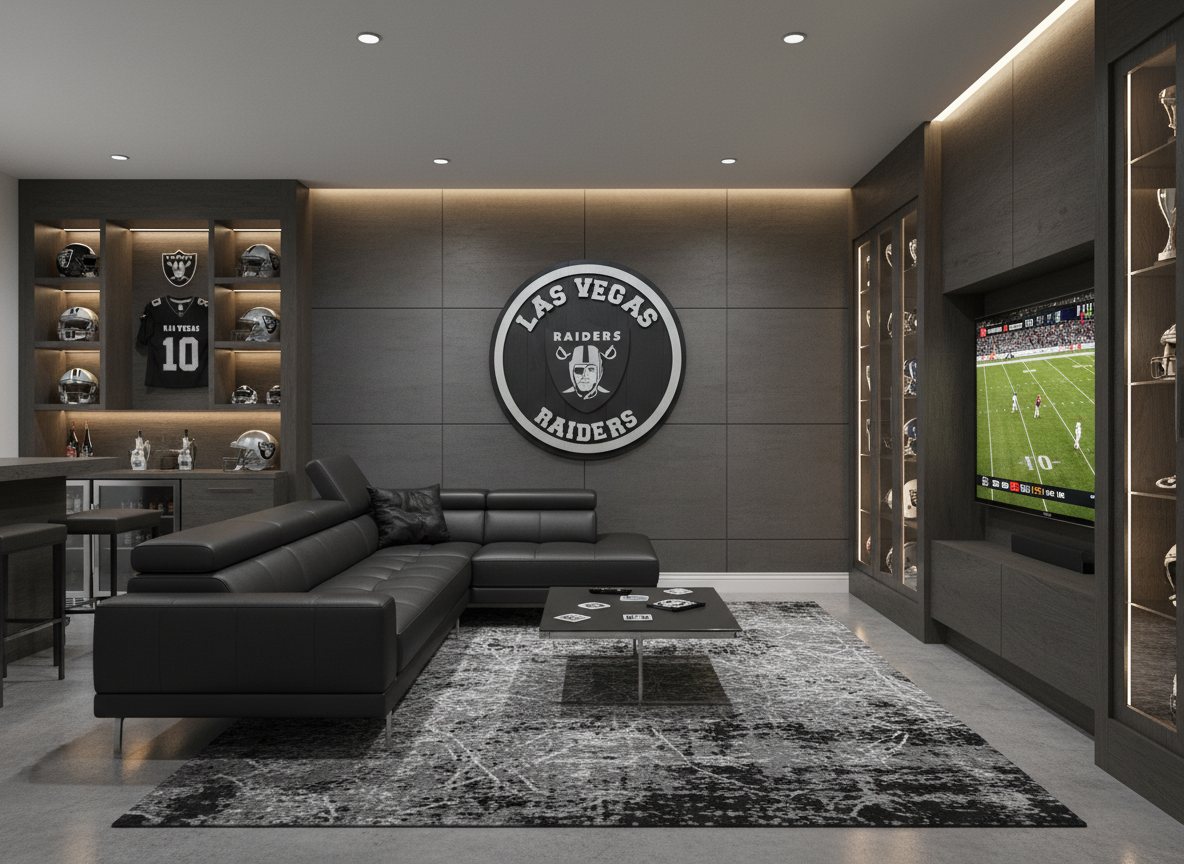 Custom Bourbon Barrel Lid – Las Vegas Raiders Inspired