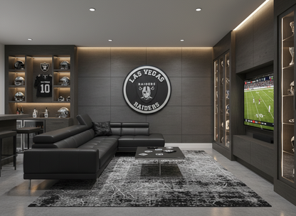 Custom Bourbon Barrel Lid – Las Vegas Raiders Inspired