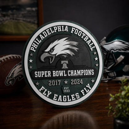 Custom Philadelphia Football-Themed Barrel Lid