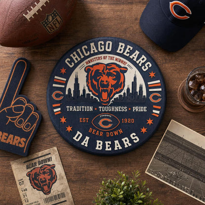 Custom Chicago Bears Bourbon Barrel Lid