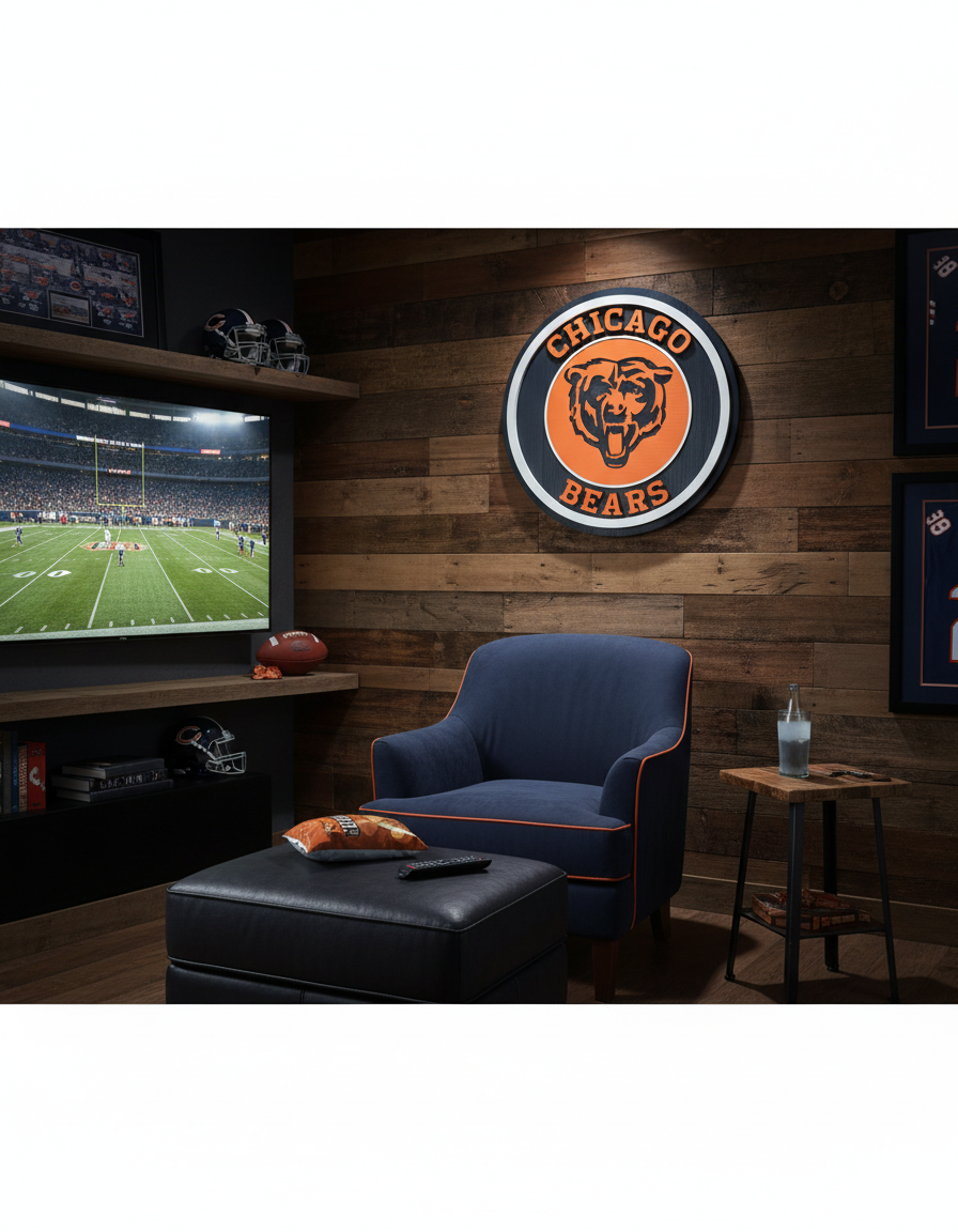 Custom Chicago Bears Bourbon Barrel Lid